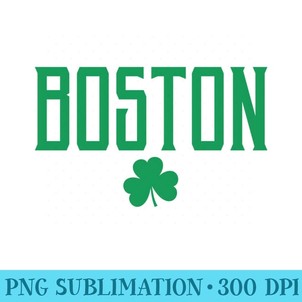 Shamrock Sticker Boston Boston Text Irish Shamrock Green Print - PNG Download | Inspire Uplift