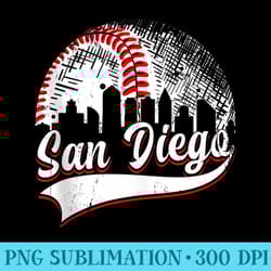 vintage san diego baseball lover men game day - download png files
