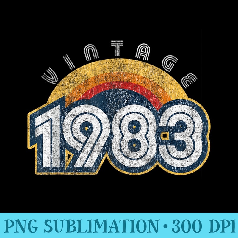Vintage 1983 38th Birthday Sunset Graphic - PNG File Download - Revolutionize Your Designs