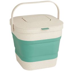 Sand and Aqua Speckled Collapsible Compost Bin