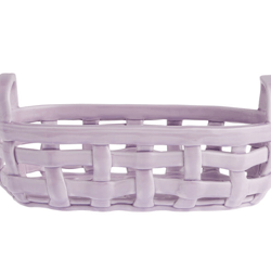 Large Lilac Ceramic Basketweave Kitchen Basket