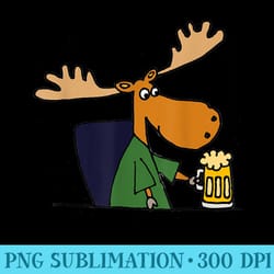 smiletodaytees funny moose drinking mug of beer - transparent png resource