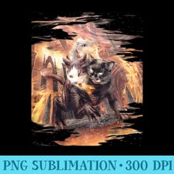 cerberus three headed evil cat - transparent png file download