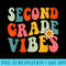 Second Grade Vibes 2nd Grade Teacher Bach to School - PNG Download - Premium Quality PNG Artwork
