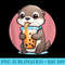Kawaii Sea Otter drinks Bubble Sea Otters Boba - Sublimation printables PNG download - Bring Your Designs to Life