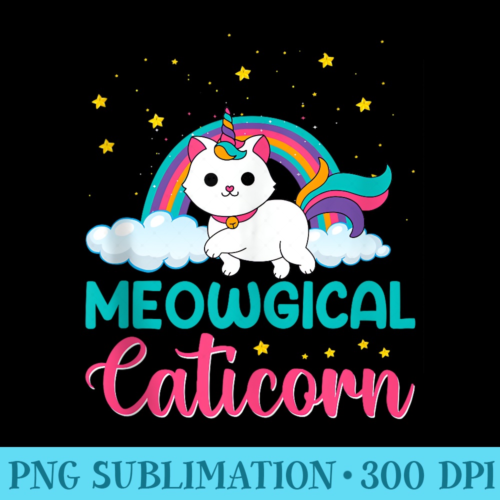 Unicorn Cats Rainbow Kawaii Anime Meowgical Caticorn - PNG Download Clipart - Premium Quality PNG Artwork