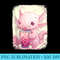 axolotl Boba Tea Bubble kawaii Anime cute neko japanese - Sublimation backgrounds PNG - Perfect for Personalization
