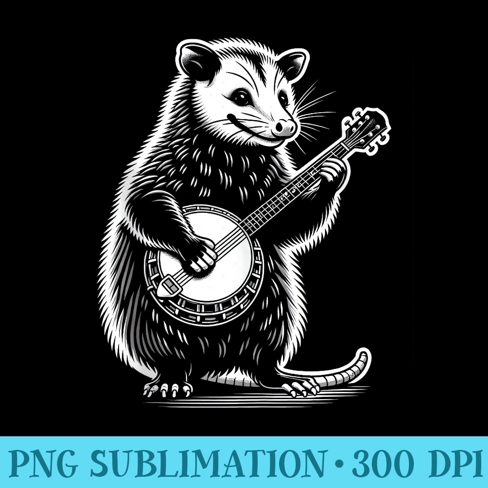 Opossum Playing Banjo Kawaii Cottagecore Animal Kawaii Pets - PNG Graphics Download - Unleash Your Inner Rebellion