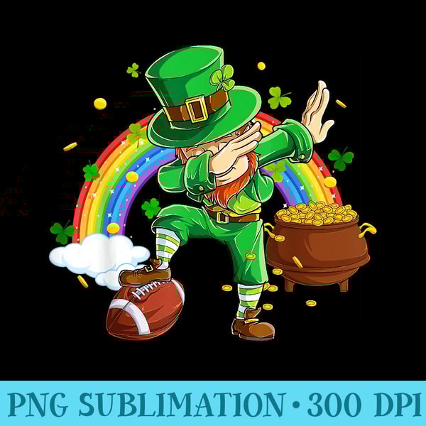 Dabbing Leprechaun Football Ball St. Patricks Day Men - High Resolution PNG Graphic - Easy-To-Print And User-Friendly Designs