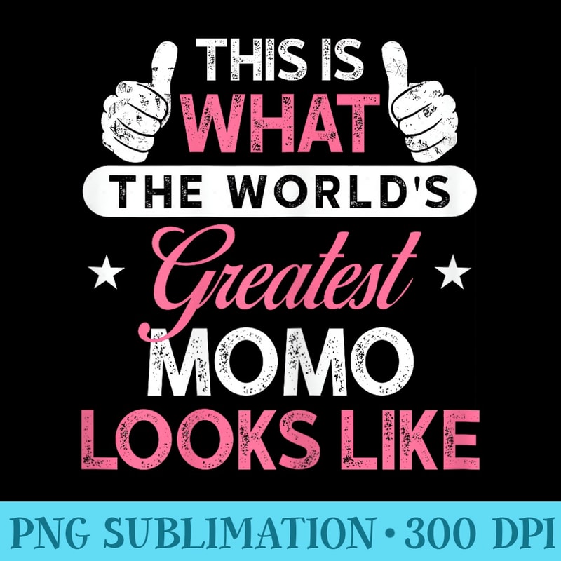 Momo Worlds Greatest Momo - High Resolution PNG Design - Vibrant and Eye-Catching Typography