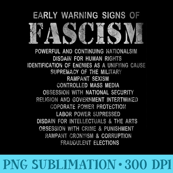 Early Warning Signs Of Fascism PNG Graphic Resource Inspire Uplift