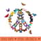 Butterflies Peace Sign Valentines Love Design Retro 60s 70s - High Resolution PNG Designs - Quick And Seamless Download Process