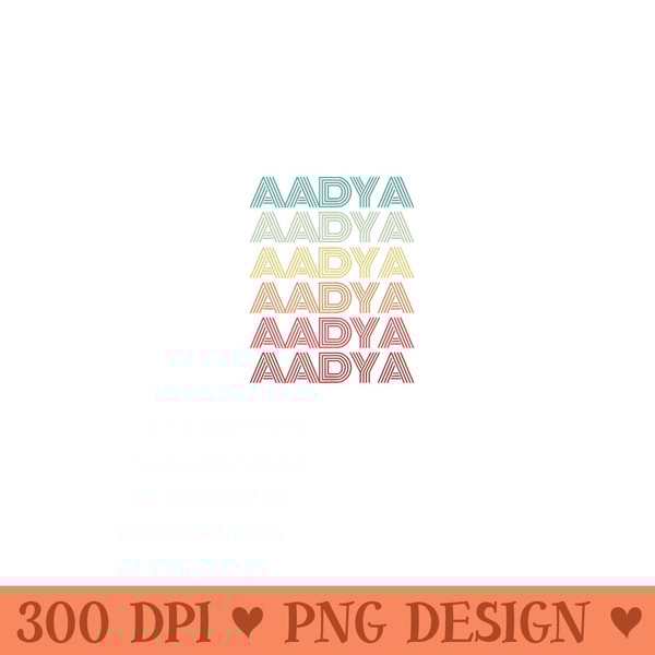 First Name AADYA Indian Girl Retro Personalized 80s Party Premium - Unique Sublimation patterns - Transform Your Sublimation Creations