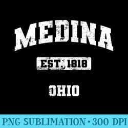 medina ohio oh vintage state athletic style - high resolution png graphic
