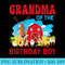 Grandma Of The Birthday Farm Farmer Theme - PNG Illustration Download - Eco Friendly And Sustainable Digital Products