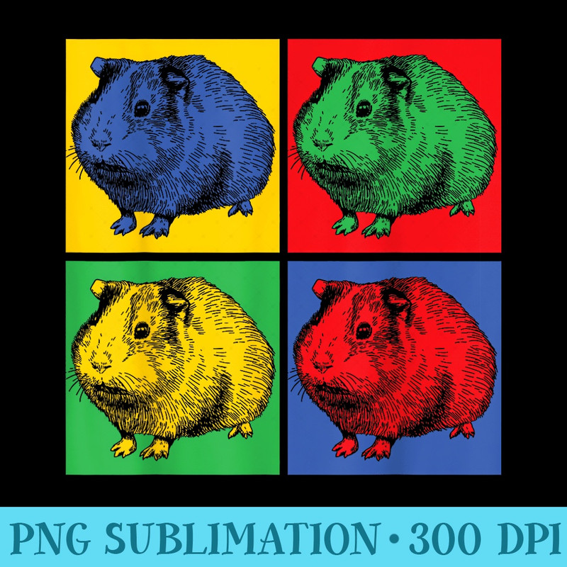 Pop Art Guinea Pig - PNG Image File Download - Unlock Vibrant Sublimation Designs