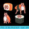 Sushi Bulldog Cute Japanese Food Dog Anime Sushi Lover Chef - PNG Download Illustration - High Resolution And Print-Ready Designs