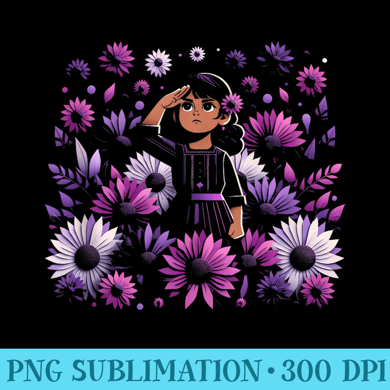 Month of the Military Child Cool Kawaii Girls Purple UP - PNG Download Gallery - Bring Your Designs to Life