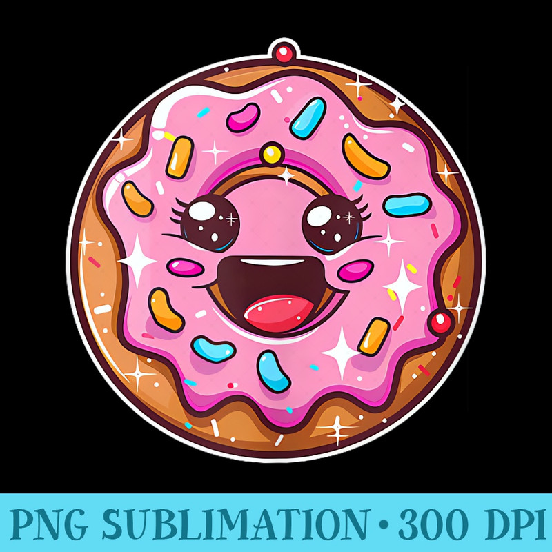 Cute Kawaii Donut Design Donut Lover - Free Transparent PNG Download - Stunning Sublimation Graphics