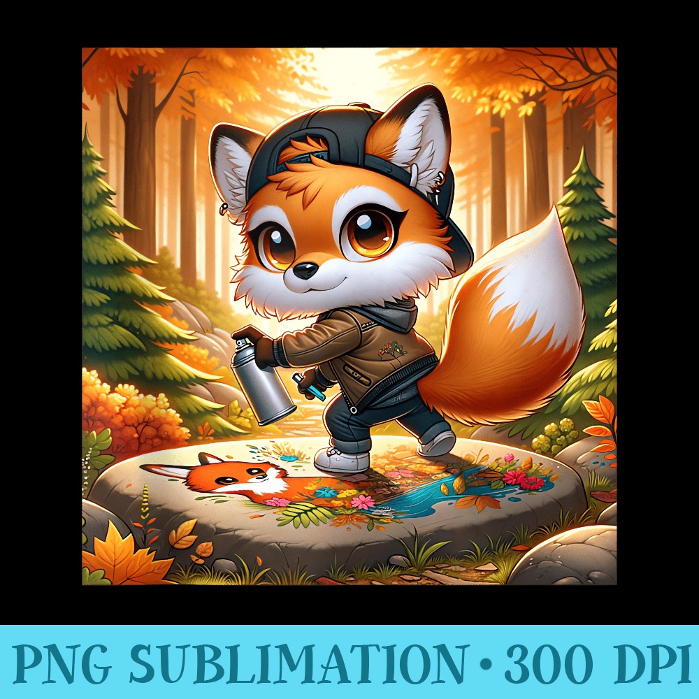 Kawaii Foxy Graffiti The Foxys Artist - Transparent PNG File Download - Perfect for Personalization