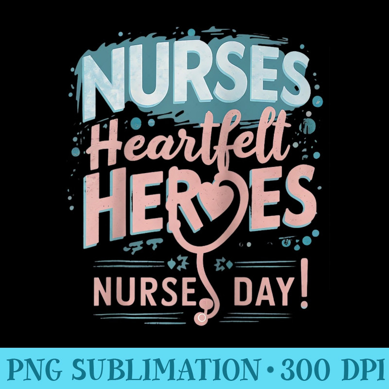 Nurses Heartfelt Heroes, Happy Nurse Day Raglan Baseball - PNG Download Resource - Unleash Your Creativity