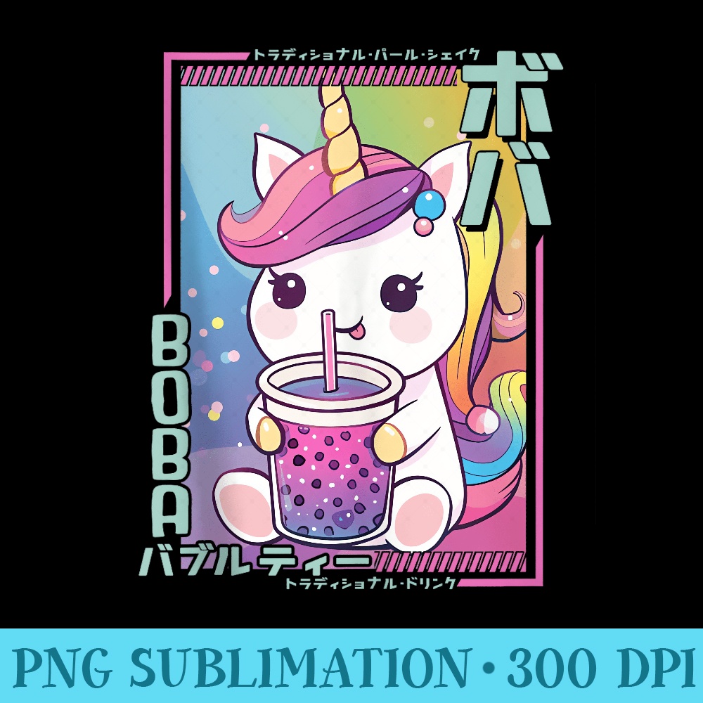 Kawaii Unicorn Boba Anime Unicorn Loving Bubble Tea Neko - PNG Download - Versatile And Customizable Designs