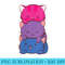 s Bisexual Pride Kawaii Kitty Cat Stack Anime - High Quality PNG files - High Resolution And Print-Ready Designs