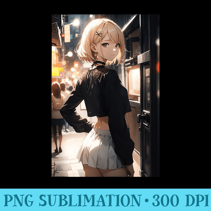 Beautiful Anime Waifu Girl - Mug Sublimation PNG - Fashionable and Fearless