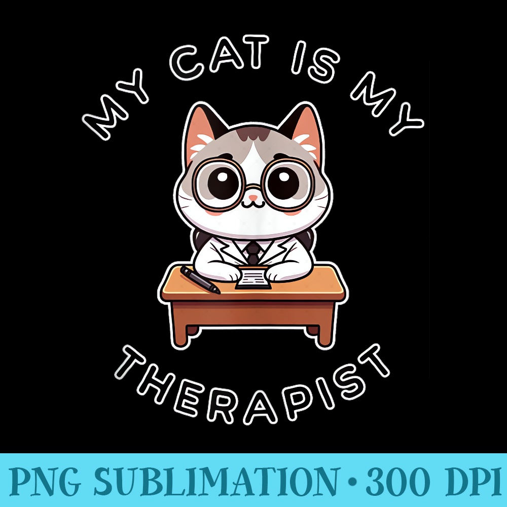 My Cat is my Therapist Kawaii Australian Mist Cat by MCS - PNG Picture Download - Versatile And Customizable Designs