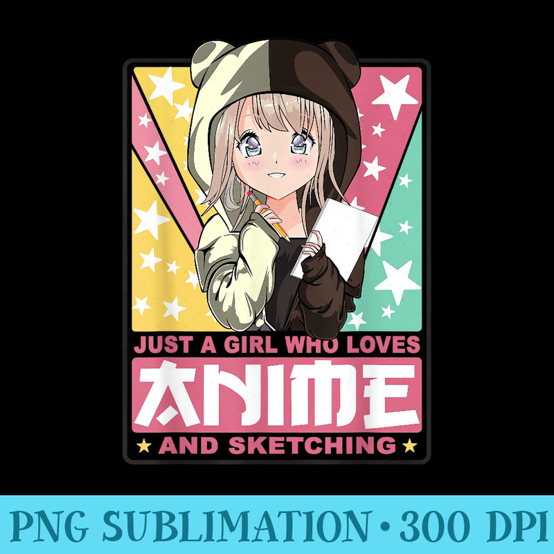 Kawaii Otaku Cute Japanese Sketching Girl Anime Girls - Shirt Artwork Download - Revolutionize Your Designs