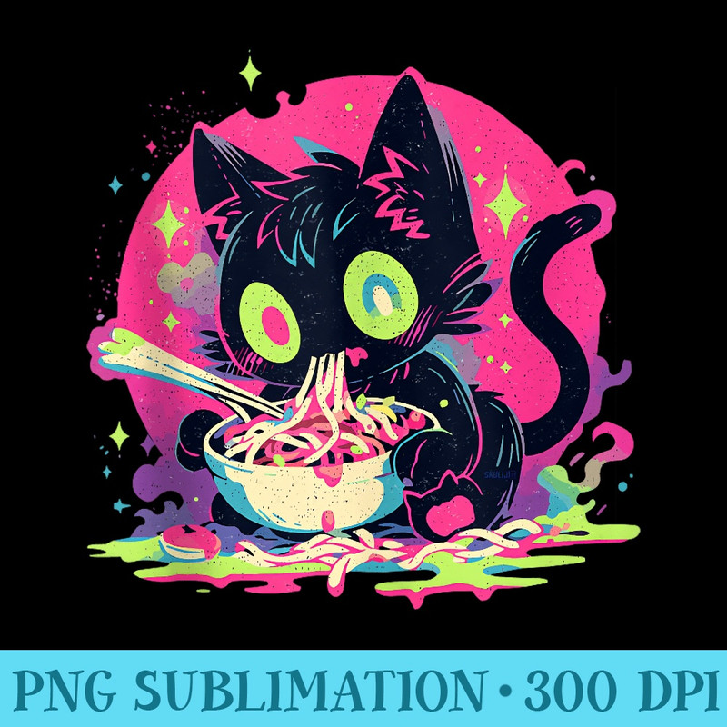 Ramen Cat Noodles Japanese Art Anime Neko Kawaii Cats Lover - PNG Picture Download - Create with Confidence