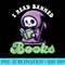 Kawaii Grim Reader Reading Banned Books - Download Shirt PNG - Bold & Eye-catching