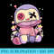 Pastel Goth Kawaii Menhera Yami Sad Voodoo Doll Sloth Raglan Baseball - Free PNG Download - Eco Friendly And Sustainable Digital Products