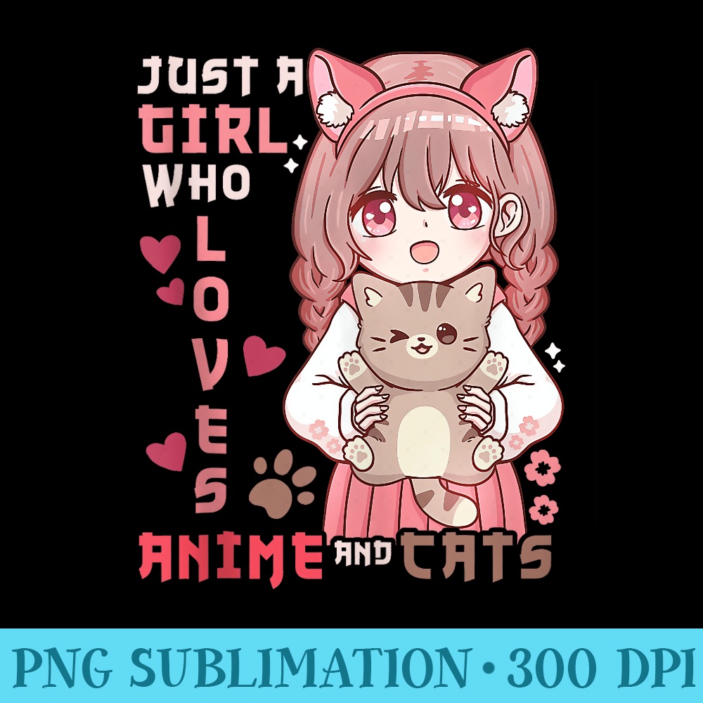 Anime and Cats Kawaii Cat for Girls ns Anime Japanese - Transparent PNG download - Spice Up Your Sublimation Projects