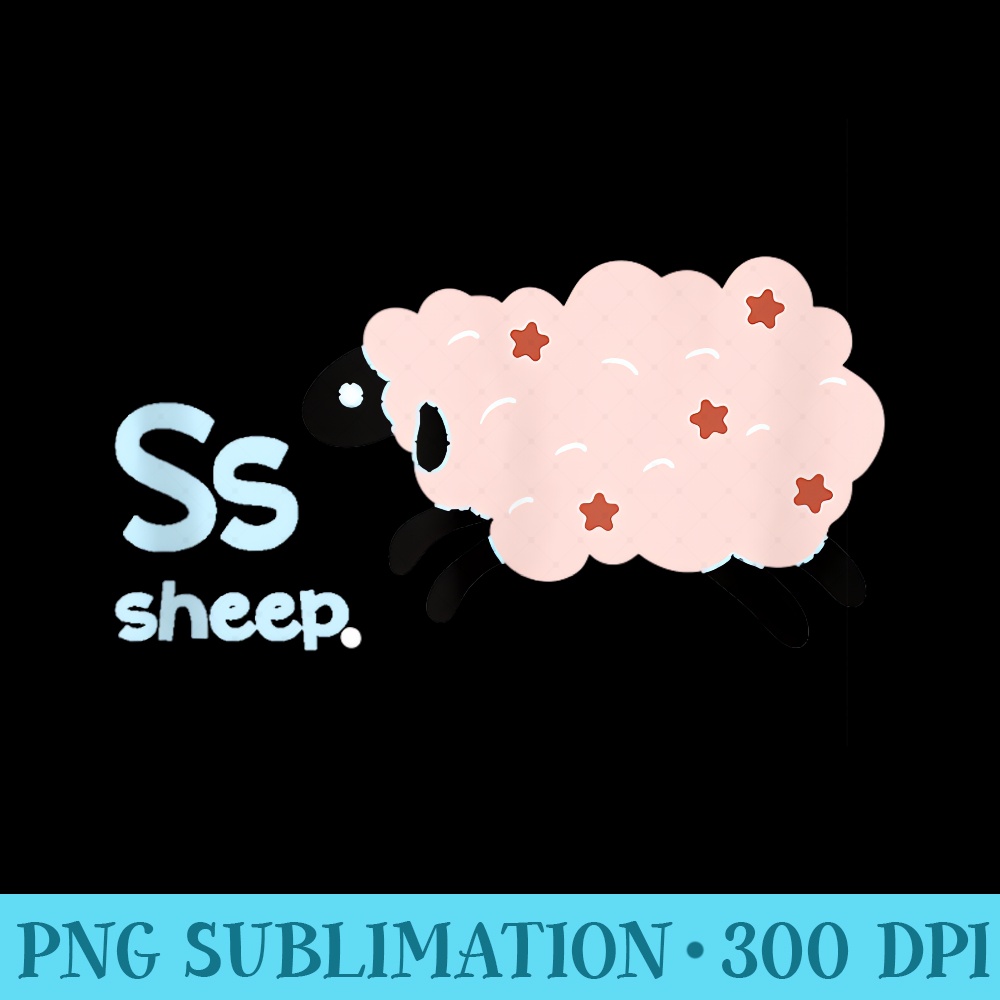 S for Sheep with Cute Kawaii Cartoon Sheep - Download Transparent PNG Images - Easy-To-Print And User-Friendly Designs