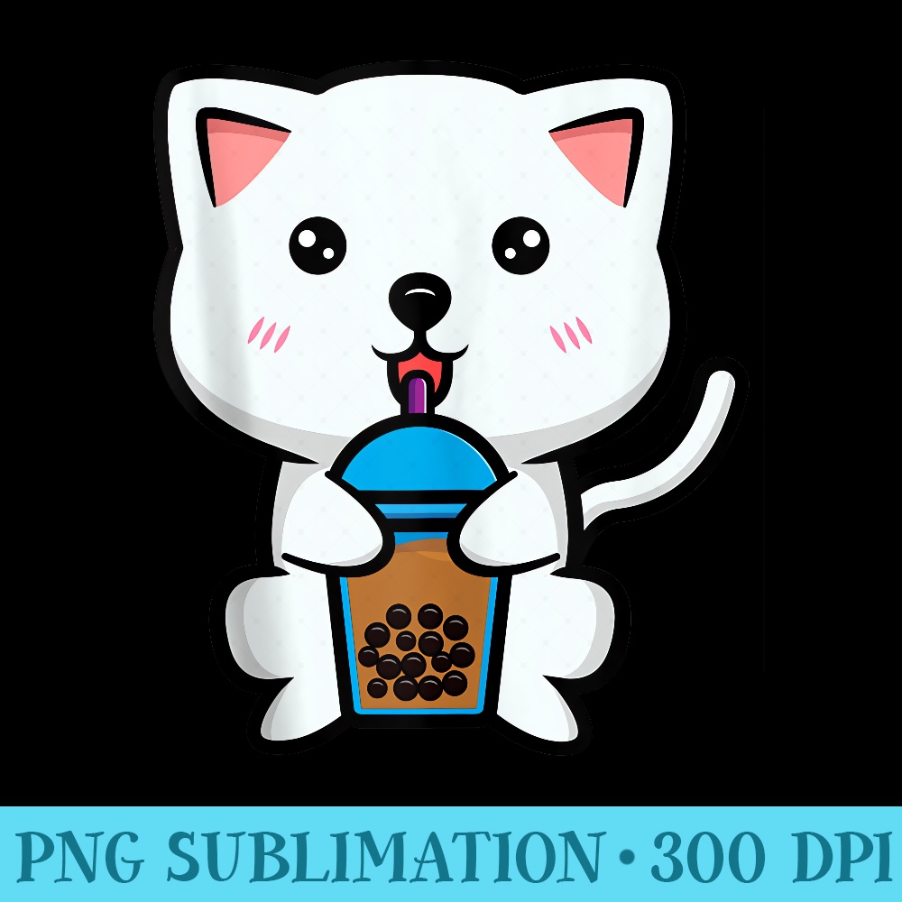 Boba Tea Cat Bubble Tea Kawaii Anime Japanese Girls nager - PNG Clipart Download - Defying the Norms
