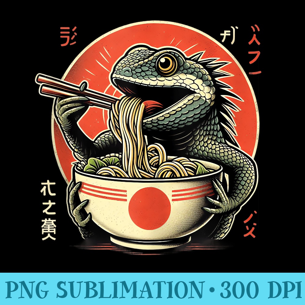 Lizard Ramen Reptile Kawaii Neko Japanese Noodles Aesthetic - Unique Sublimation patterns - Eco Friendly And Sustainable Digital Products