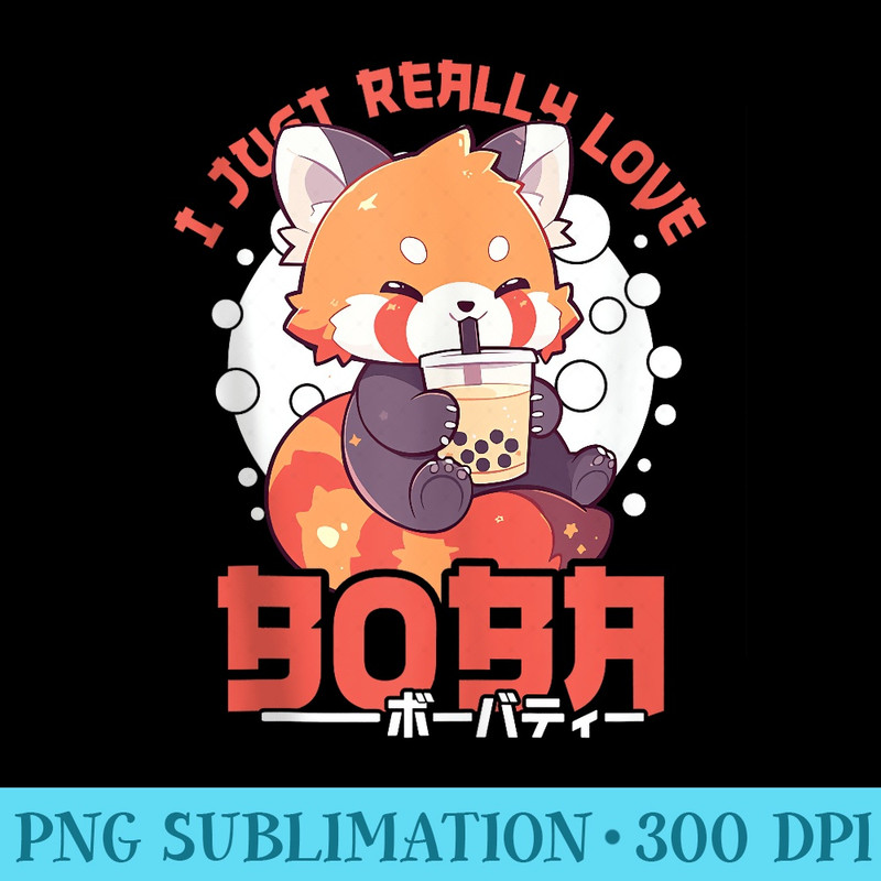 Red Panda Boba Tea Kawaii Bubble Tea Red Panda Anime Neko - Shirt Image Download - Unleash Your Inner Rebellion