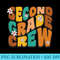 Second Grade Crew Cute Grade 2 Teacher, Student - Shirt Image Download - Boost Your Success with this Inspirational PNG Download