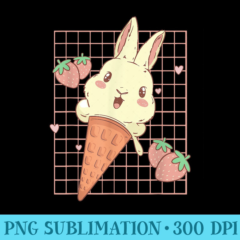 Cute Kawaii Bunny Icecream - Transparent PNG download - Quick And Seamless Download Process