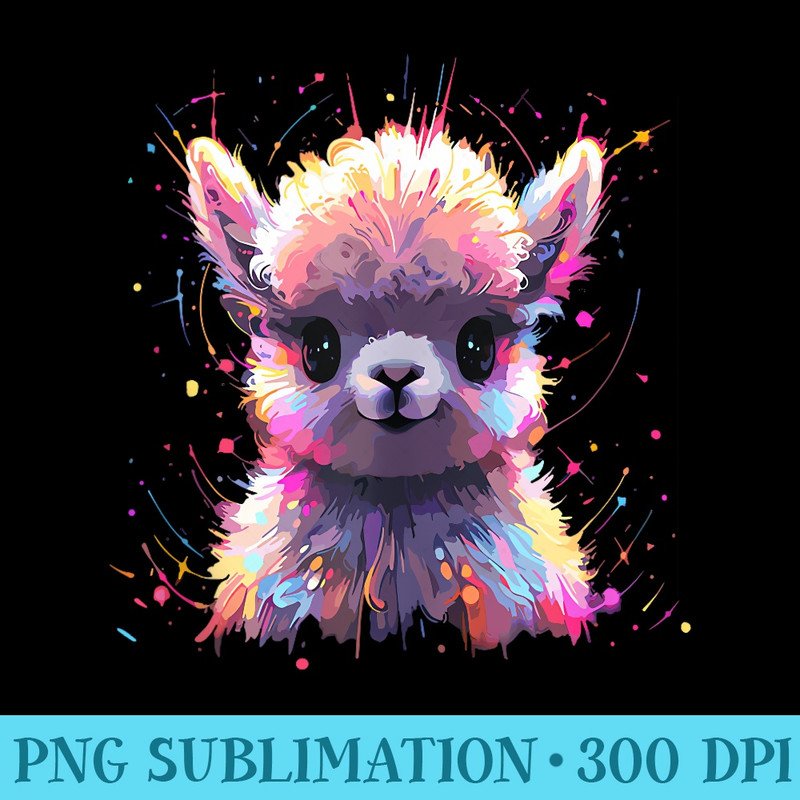 Fun Kawaii Alpaca Camelid Animal Llama Lover Cute Llama Baby - PNG Sublimation - High Resolution And Print-Ready Designs