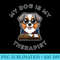 My Dog is my Therapist Kawaii Australian Shepherd by MCS - Shirt Illustration PNG - Lifetime Access To Purchased Files