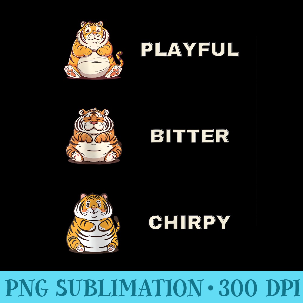 Enchanting Kawaii Tiger Delights Collection - High Resolution PNG Designs - Vibrant and Eye-Catching Typography