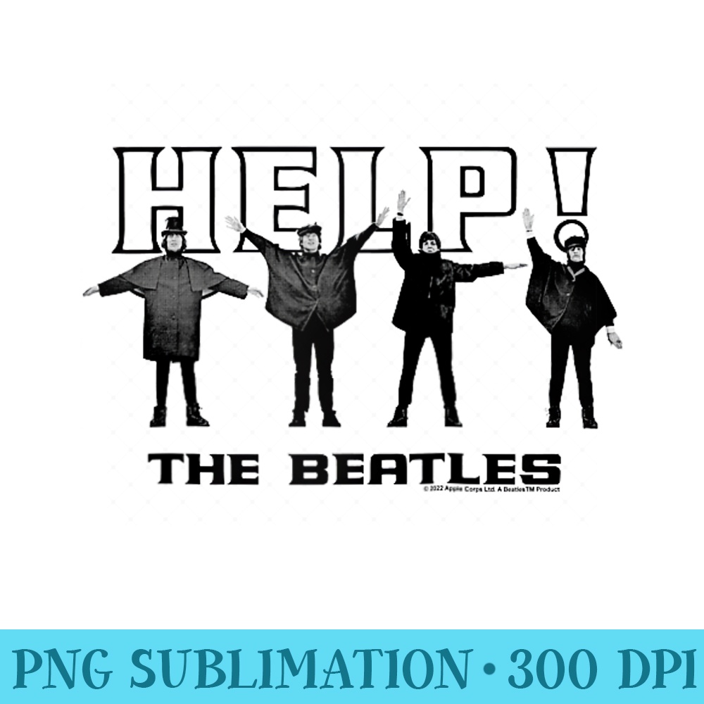 The Beatles - Help Raglan Baseball - Unique PNG Artwork - Quick And Seamless Download Process