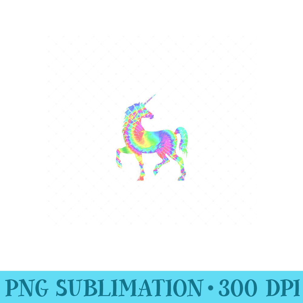 Tie-Dye Unicorn Colorful Pink Horse Silhouette Magical - PNG Art Files - Bold & Eye-catching