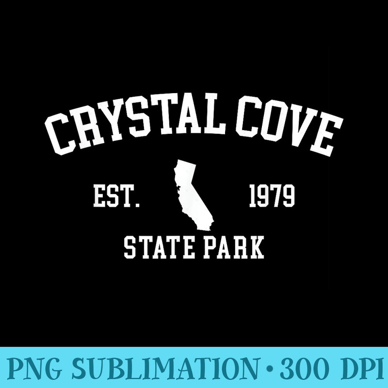 Retro Crystal Cove State Park Hiking California Est - Unique PNG Artwork - Lifetime Access To Purchased Files