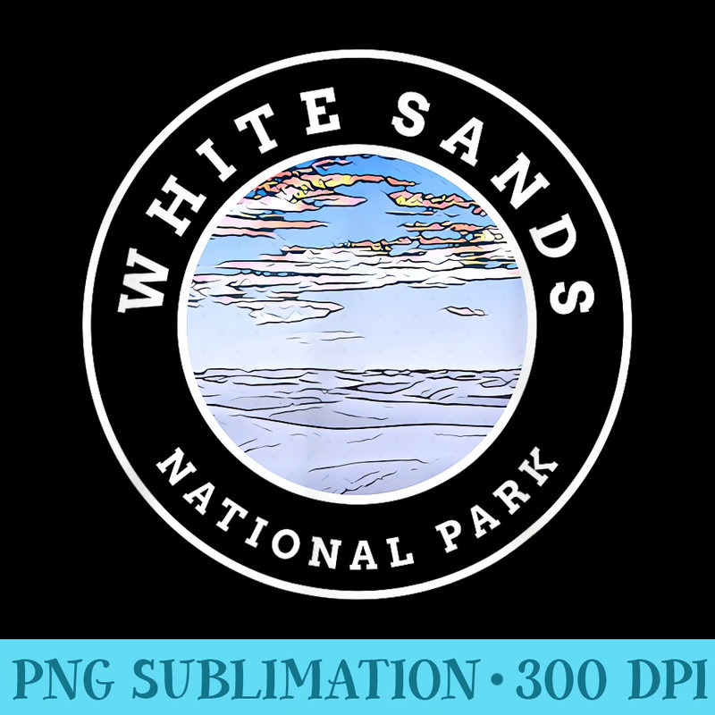 Retro White Sands National Park New Mexico Hiking - Digital PNG Downloads - Perfect for Creative Projects