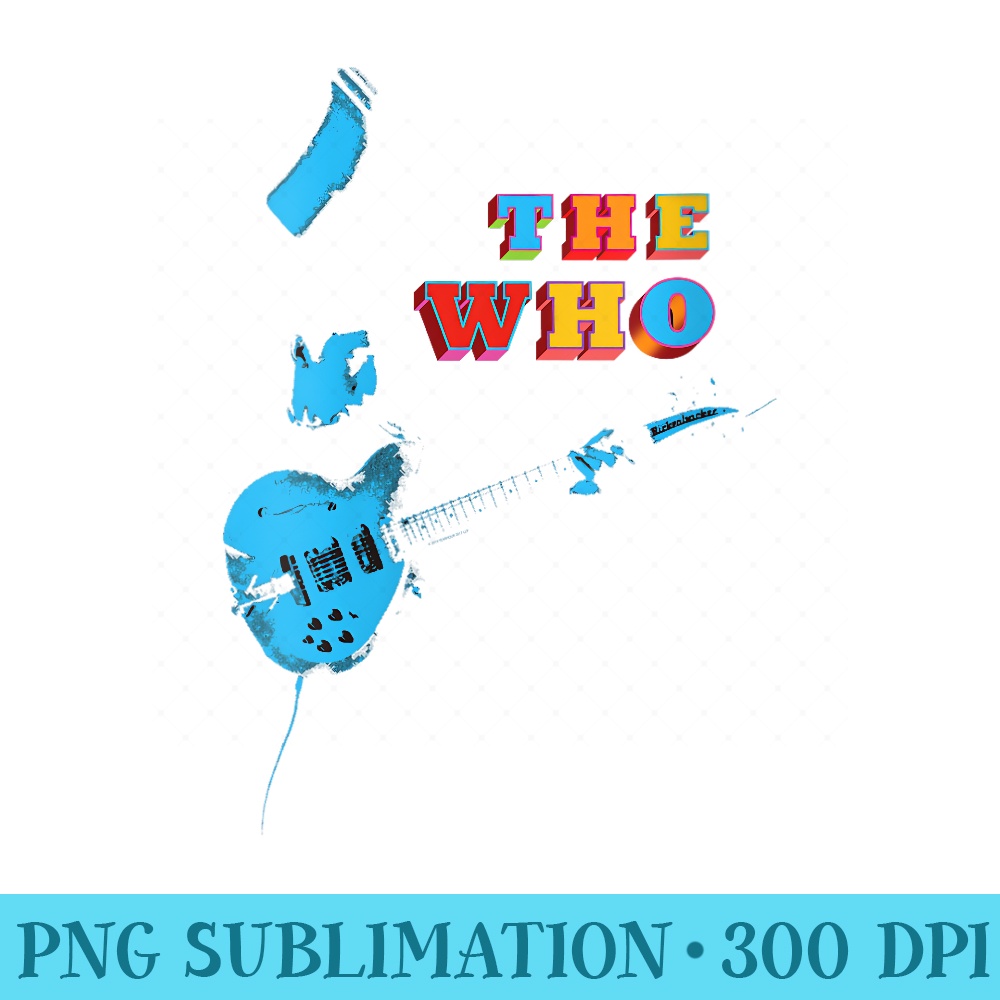 Womens The Who Official Blue Guitar - PNG Graphics - Fashionable and Fearless
