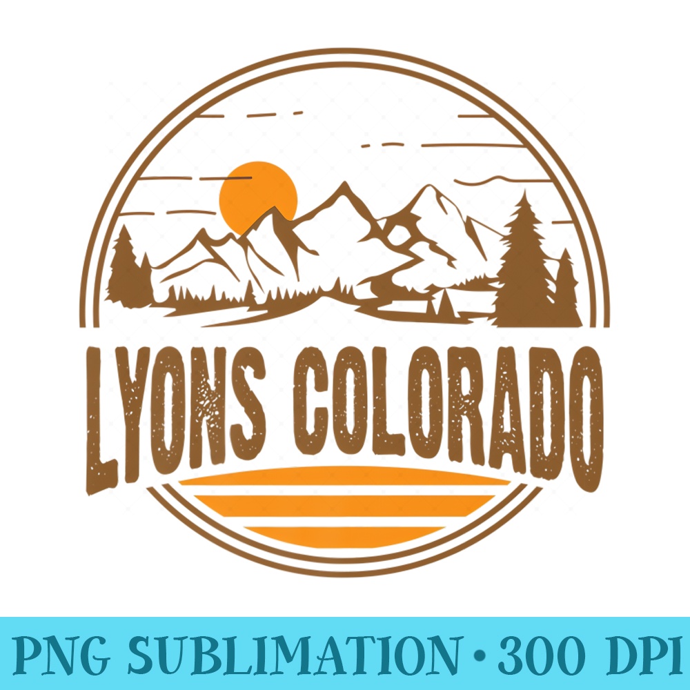 Vintage Lyons, Colorado Mountain Hiking Souvenir Print Premium - Unique PNG Artwork - Perfect for Sublimation Mastery