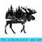 Moose Nature Alaska Hiking Fishing Camping Hunting - Mug Sublimation PNG - Fashionable and Fearless